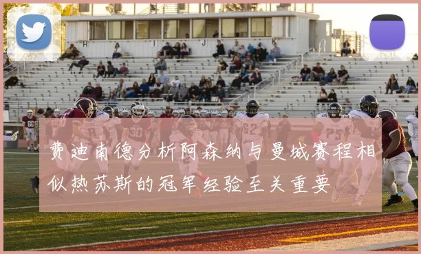 费迪南德分析阿森纳与曼城赛程相似热苏斯的冠军经验至关重要